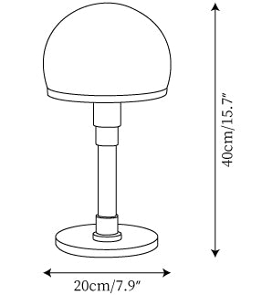 Lampe de Table Hemispherical Chrome — Plans de dimensions 1
