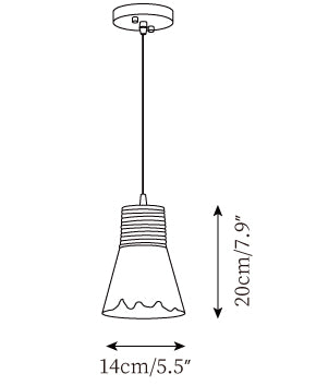 Lampada a sospensione in corda di canapa e vetro — Disegni dimensionali 1