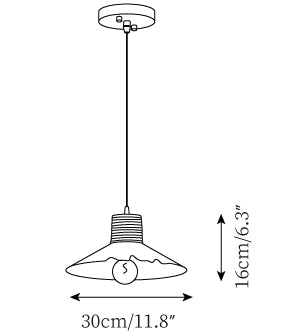 Lampada a sospensione in corda di canapa e vetro — Disegni dimensionali 3