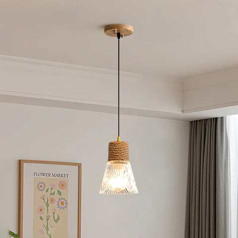 Hemp Rope Glass Pendant Lamp – detail 36