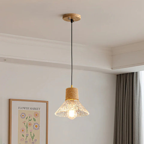 Hemp Rope Glass Pendant Lamp – detail 37