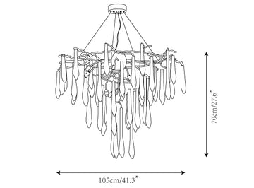 Icicle Crystal Chandelier — Dimension drawings 1