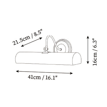 Imbrie Brass Wall Sconce — Dimension drawings 1