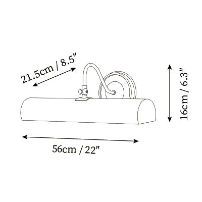 L 22″ x W 8.5″ x H 6.3″