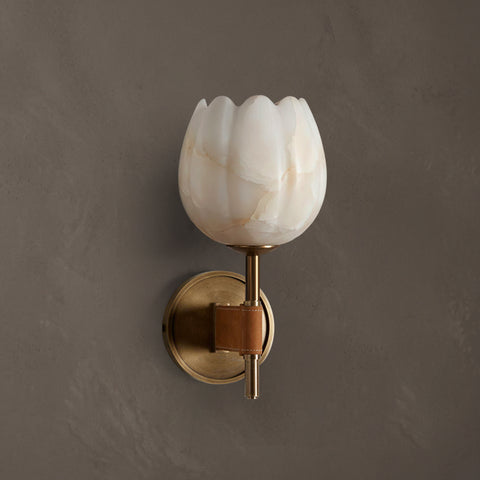 Jerez Tulip Alabaster Wall Sconce