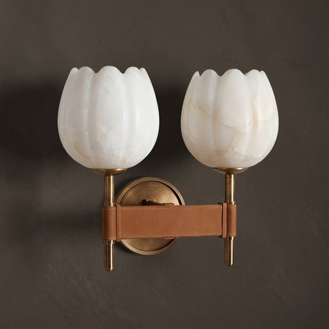 Jerez Tulip Alabaster Wall Sconce