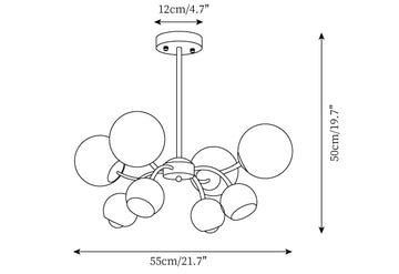 Jervon Chandelier — Dimension drawings 1