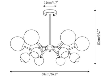 Jervon Chandelier — Dimension drawings 2