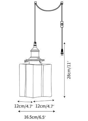 Jewel Glass Brass Swag Lights — Dimension drawings 3