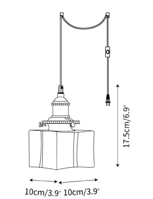 Jewel Glass Brass Swag Lights — Dimension drawings 1