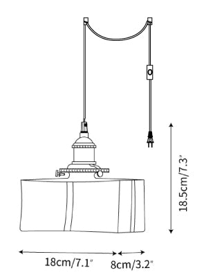 Jewel Glass Brass Swag Lights — Dimension drawings 2