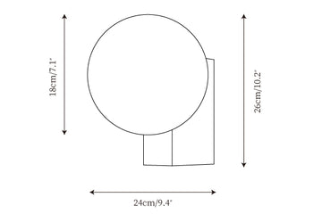 Circle Cube Wall Lamp — Dimension drawings 1