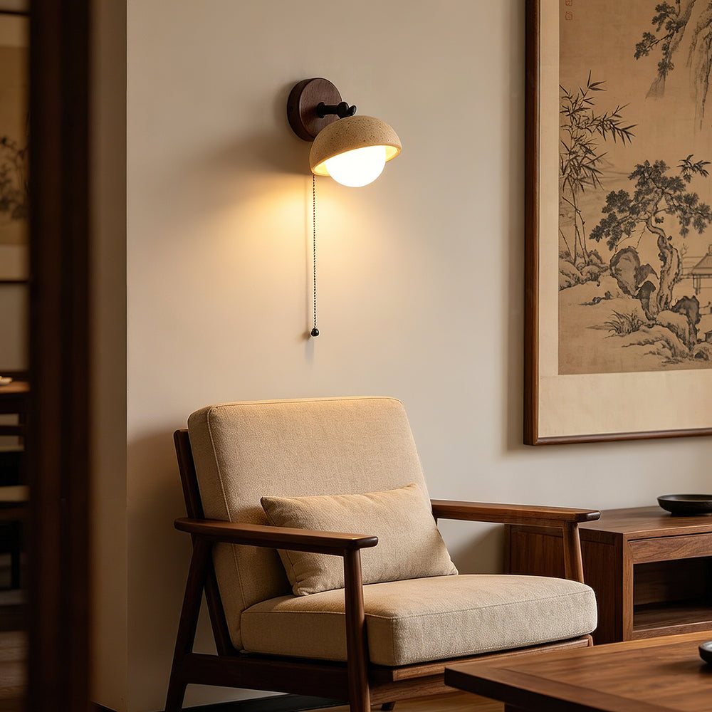 Kenton Articulated Travertine Wall Sconce – detail 2