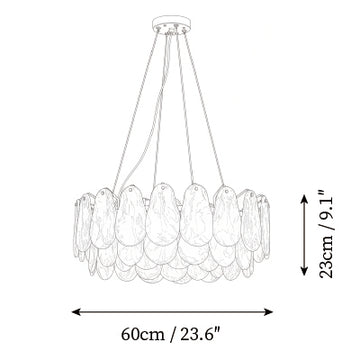 Leon Cloud Glass Chandelier — Dimension drawings 1