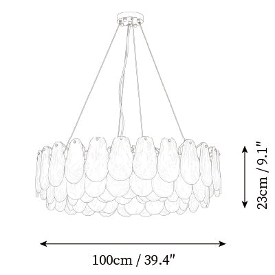 ∅ 39.4″ x H 9.1″
