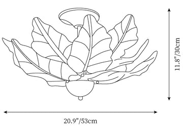 Leaf Glass Ceiling Lamp — Dimension drawings 1