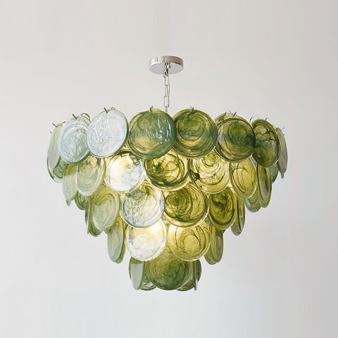 Verde Glass Disc Chandelier – detail 5