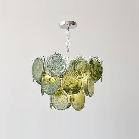 Verde Glass Disc Chandelier – detail 7