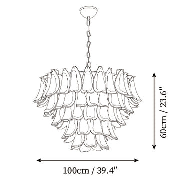 Lustre Poliedri en Verre — Plans de dimensions 4