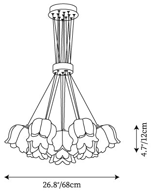 Lily Of The Valley kroonluchter — Maattekeningen 2