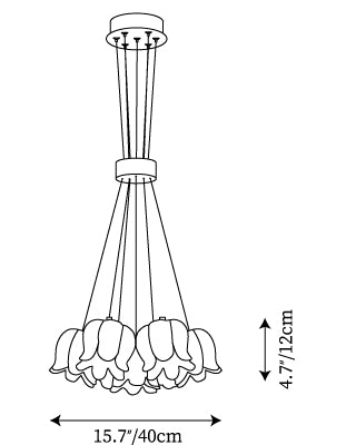 Lily Of The Valley kroonluchter — Maattekeningen 1