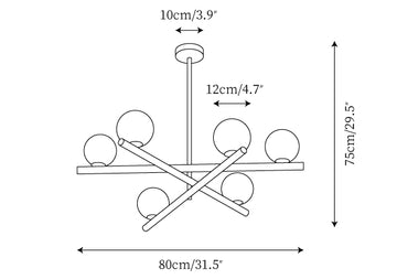 Line Ball Kronleuchter — Maßzeichnungen 1