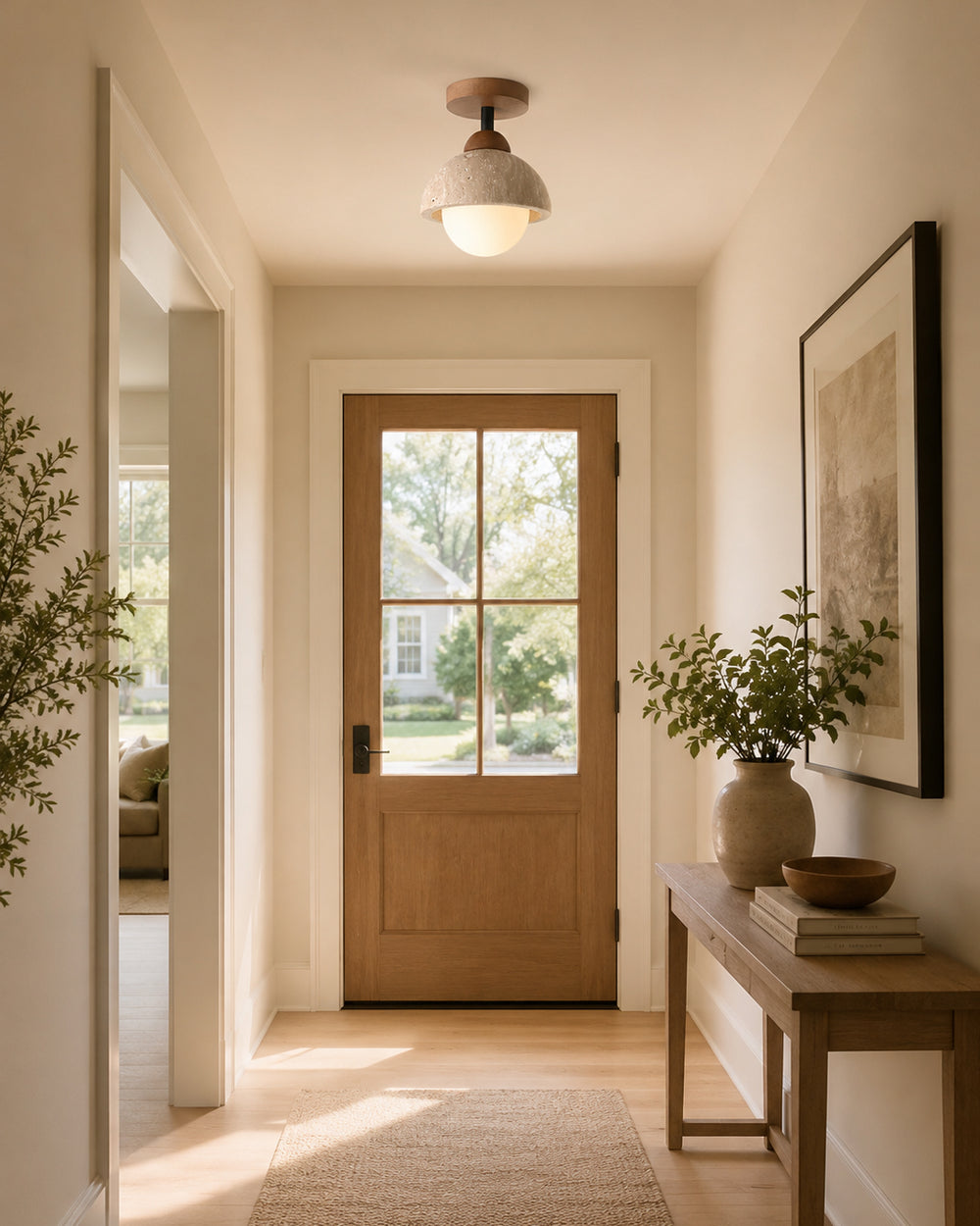 Linnton Travertine Semi-Flush Mount – detail 2