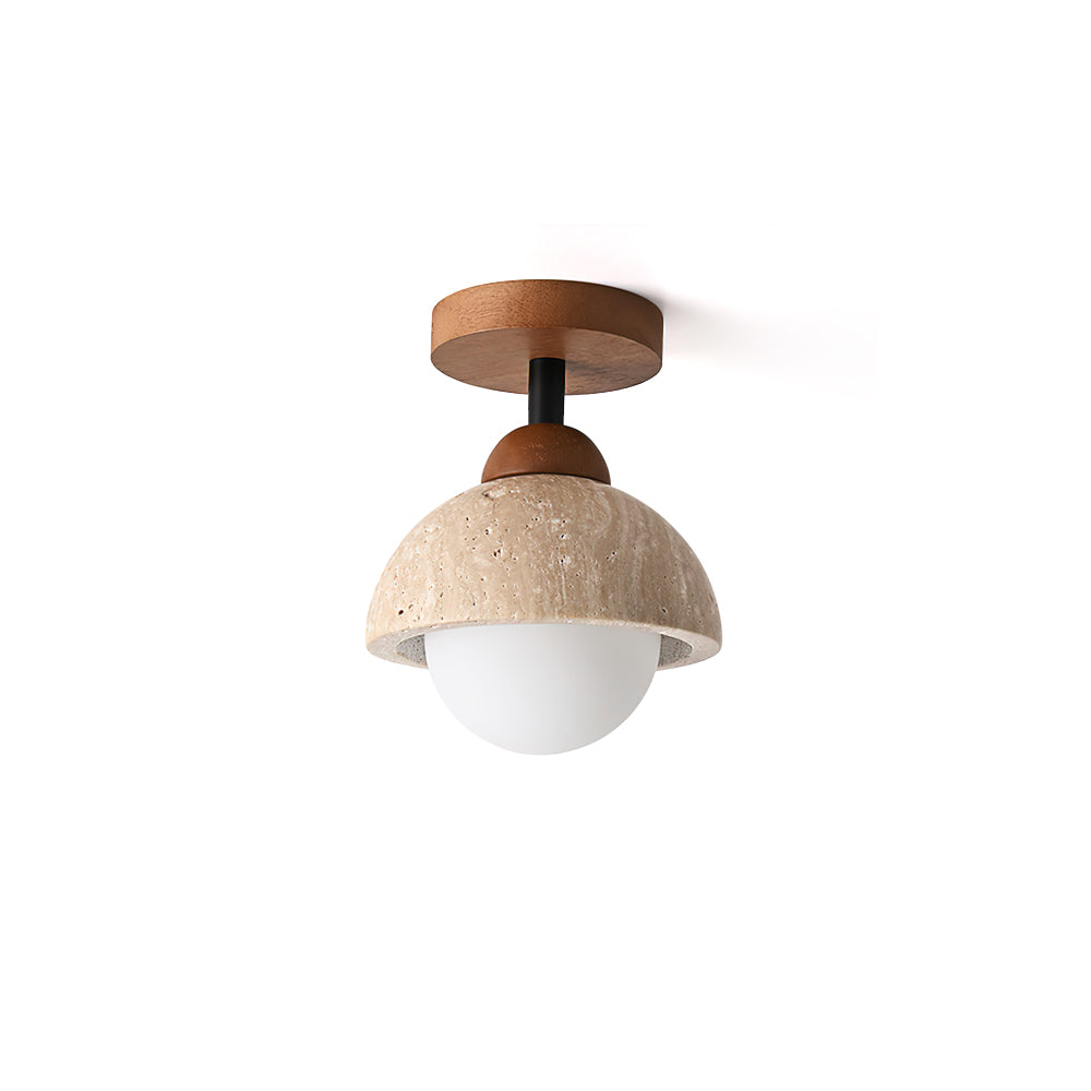 Linnton Travertine Semi-Flush Mount