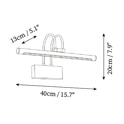 L 21.7″ x W 5.1″ x H 7.9″