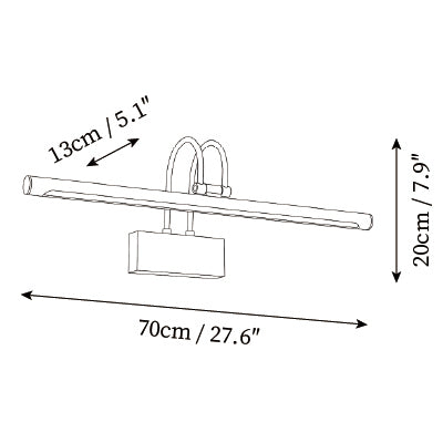 L 27.6″ x W 5.1″ x H 7.9″