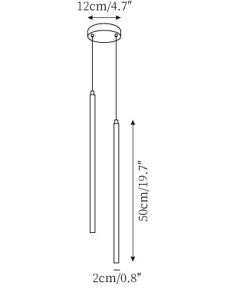 ∅ 4.7″ x H 19.7″ / Dia 12cm x H 50cm
