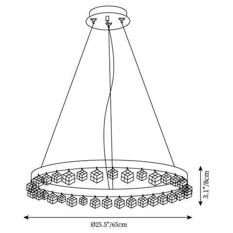 ∅ 25.5″ x H 3.1″ / Dia 65cm x H 8cm