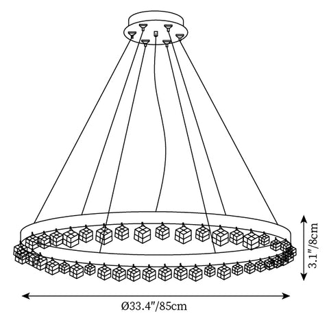 ∅ 33.4″ x H 3.1″ / Dia 85cm x H 8cm