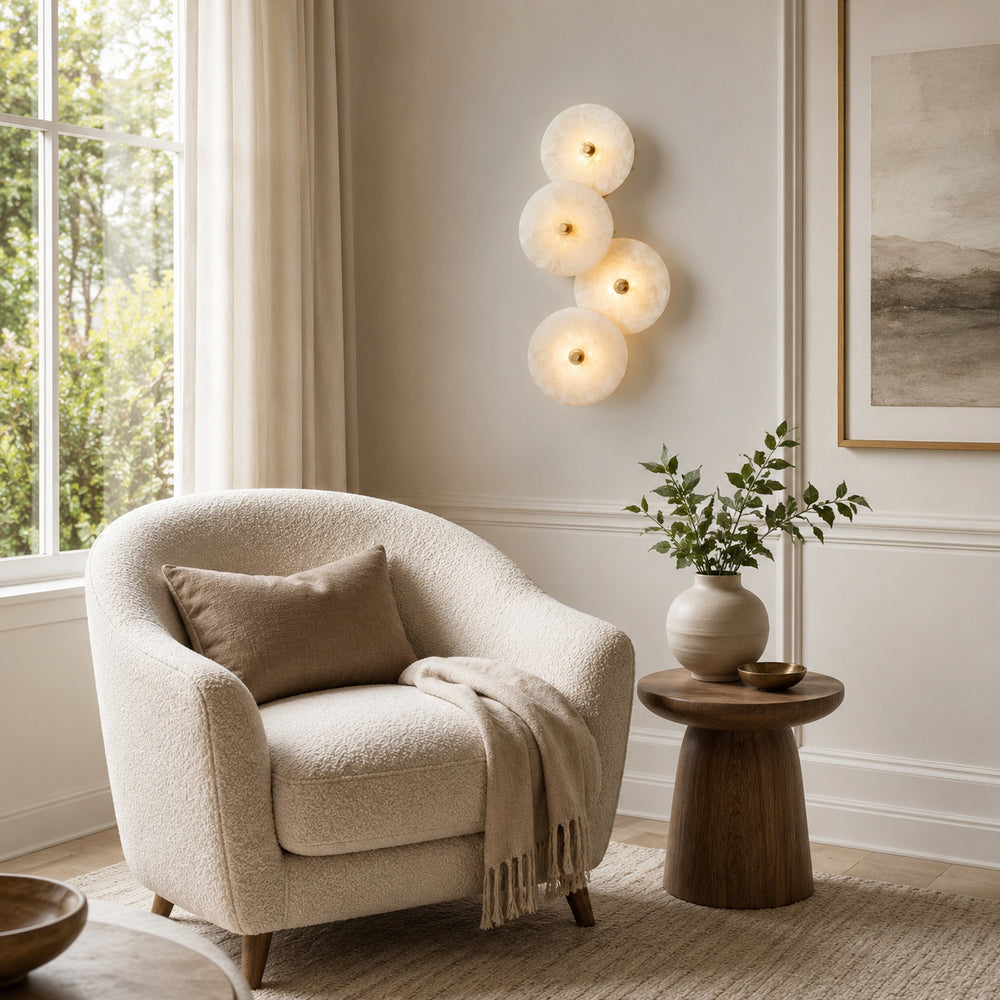 Lotus Alabaster Wall Sconce – detail 2