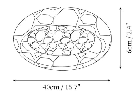 Model B Dia 40cm x H 6cm / ∅ 15.7″ x H 2.4″