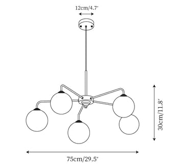 Lune Chandelier — Dimension drawings 1