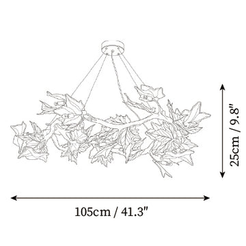 люстра Maelia Glass Leaf — رسومات الأبعاد 3