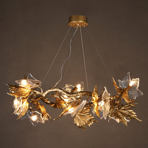 Maelia Glass Leaf Chandelier – detail 12