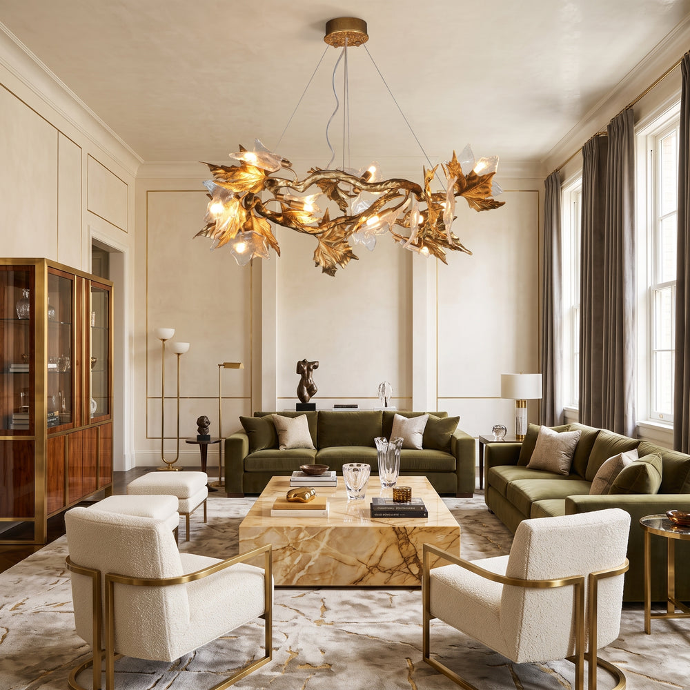 Maelia Glass Leaf Chandelier – detail 2