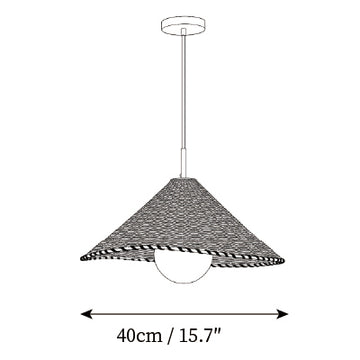 Malibu Rattan Pendelleuchte — Maßzeichnungen 1