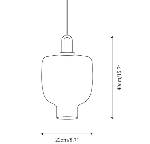 Modèle D Dia 22cm x H 40cm / ∅ 8.7″ x H 15.7″