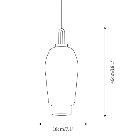 Modèle C Dia 18cm x H 46cm / ∅ 7.1″ x H 18.1″