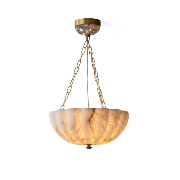 Marly Alabaster-Pendelleuchte mit Flutungen