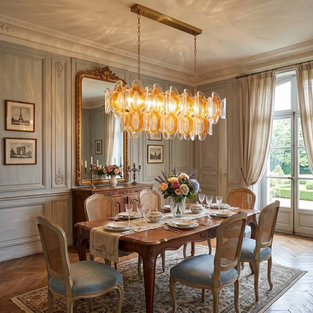 Marrina Long Glass Chandelier – detail 2