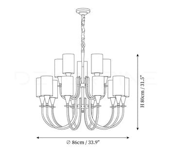 Lampadario Mason — Disegni dimensionali 2