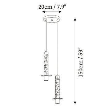 Meta Stone Combination Chandelier — Dimension drawings 1
