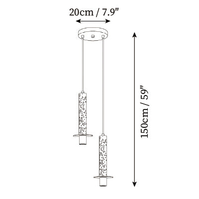 2-Lights: ∅ 7.9″ x H 59″
