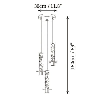 3-Lights: ∅ 11.8″ x H 59″