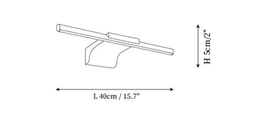 Metallic Streamlined Wall Lamp — Dimension drawings 1