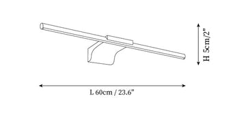 Metallic Streamlined Wall Lamp — Dimension drawings 2